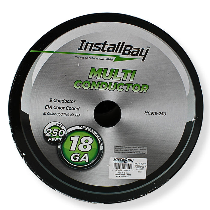 Install Bay 18 GA / 9 Conductor Oxygen Free Copper Speaker Wire Blue Lot