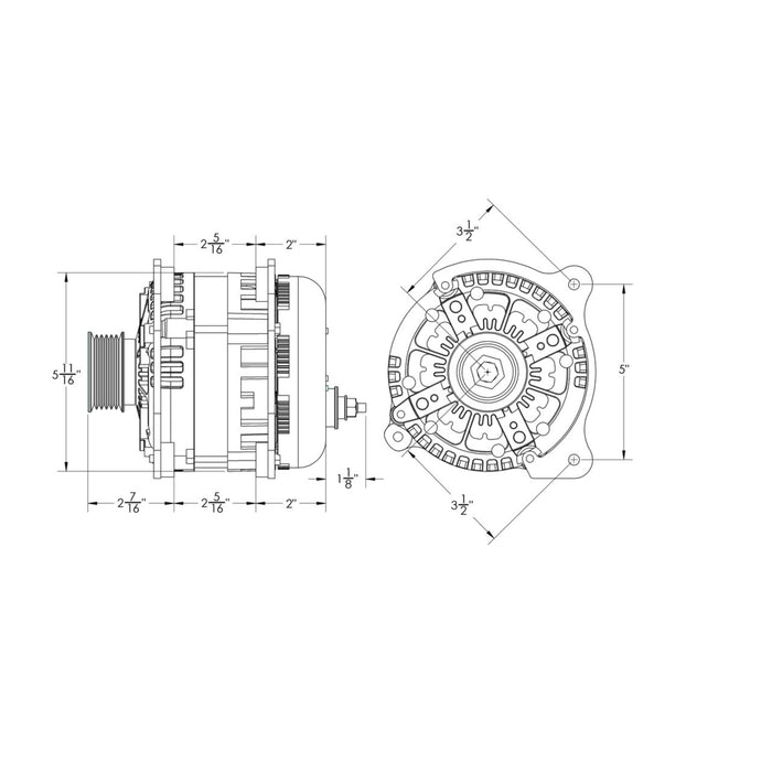 Mechman E-Series 250 Amp Alternator For 2006 - 2013 Beetle-Rabbit-Jetta 11460250