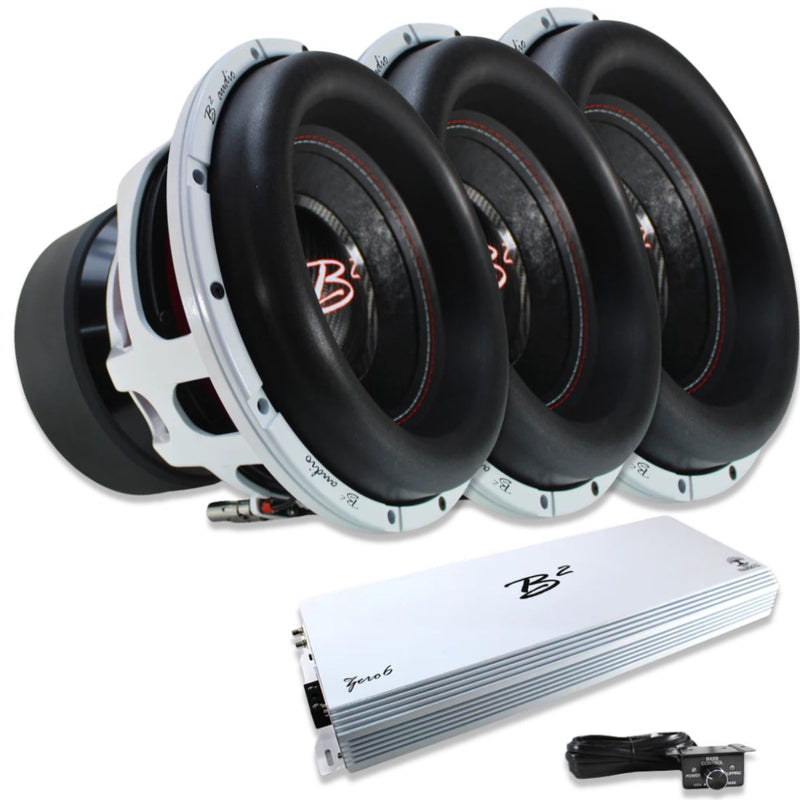 B2 Audio ZERO6 6kW Mono Amp + 3x RAGE v4 12" 2kW RMS Subwoofers B2-Z6-COMBO3