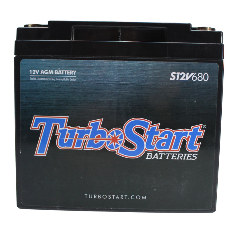 Turbo Start 12V AGM B-Stock Battery 370 Crank Amps Sealed  S12V680
