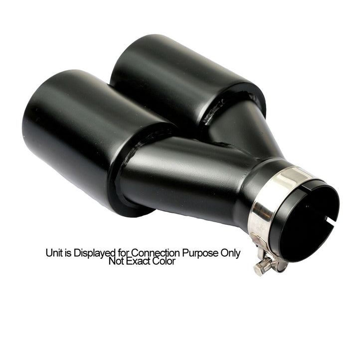 Mach-Speed Universal Exhaust Rolled Edge Slant Cut Single Wall Gloss Black T819G