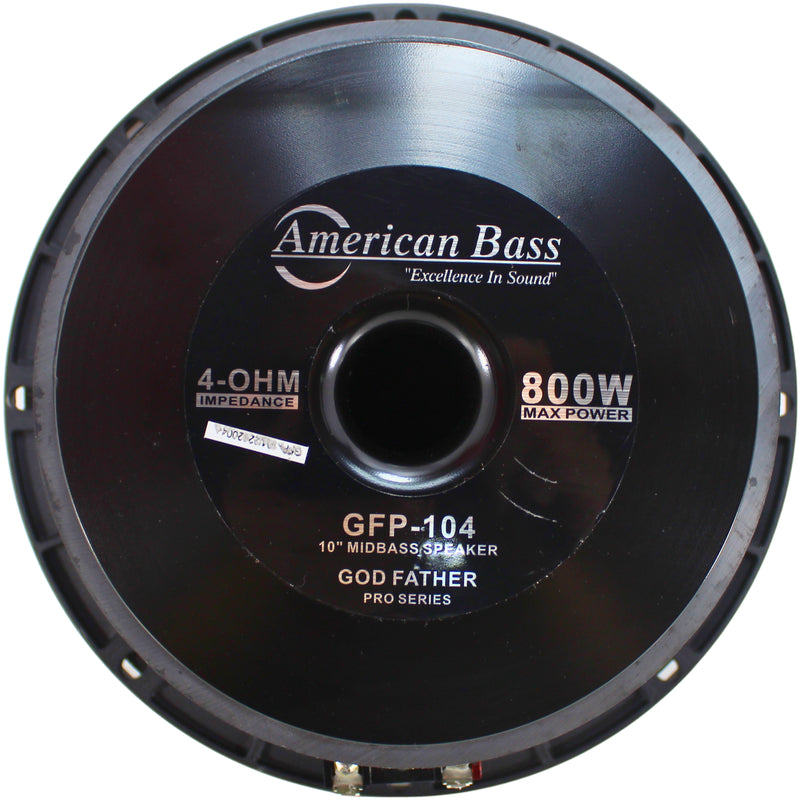 American Bass 10" 400 Watt RMS 4-Ohm Godfather Midrange Loudspeaker GFP104
