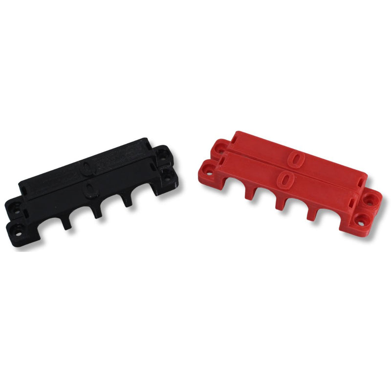 1/0 Gauge Cable Management Wire Comb Quad Slot Can Use w/ Cable Tie Red/Black