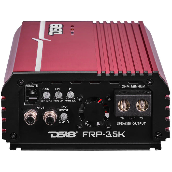 DS18 FRP Monoblock 3500W 1-Ohm Full-Range Class-D Amplifier Red/Blue/Titanium