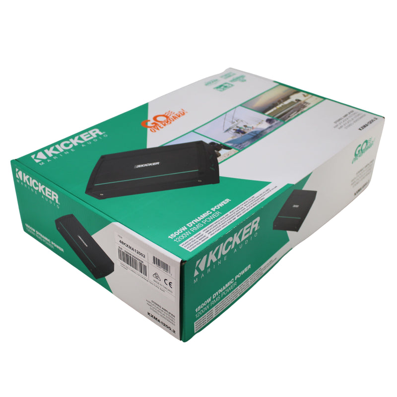 Kicker Full Range 2 Channel Marine Amplifier Class D 1200W RMS 2Ohm + Install Kit