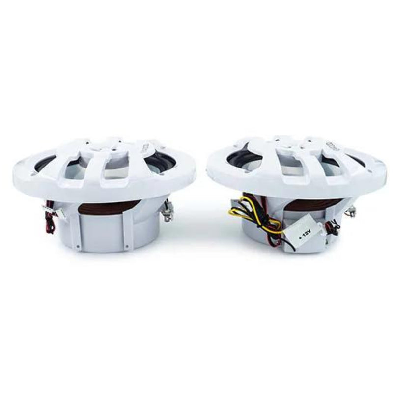 Pair of 6.5" 2-way 4 Ohm 75W Marine Speakers w/Built-in LED Lights (White)