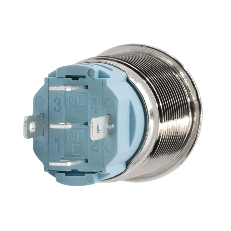 Sparked Innovations Aluminum Latching Power Symbol Pushbutton Switch w/LED SPDT