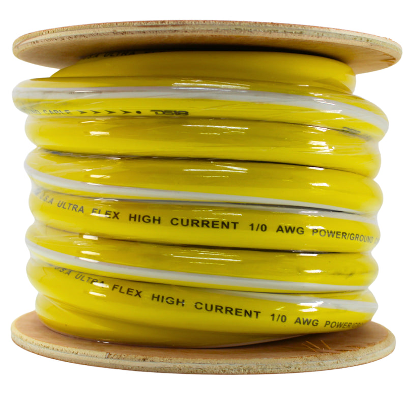 DS18 Ultra Flex 100% OFC 0GA Ground Power Wire Yellow Lot Cut By The Foot