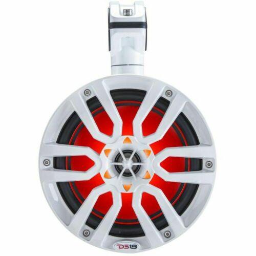 DS18 NXL6TPW 6.5" 100 Watt RMS 4-Ohm Marine Coaxial RGB White Tower Speakers