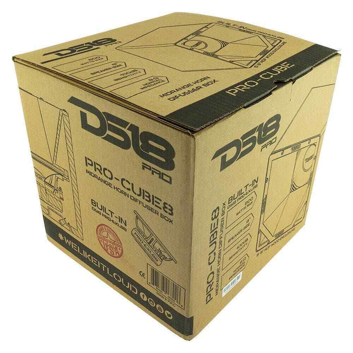 DS18 PRO-CUBE8 8" 800W 8 Ohm Stackable 10x10x10 Box with Diffuser & PRO-EXL88