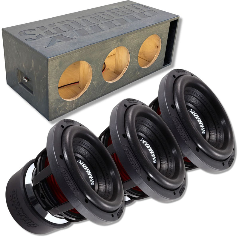 Sundown 1250W RMS Dual 2 or 4 Ohm 8" V4 Subwoofers w/ Triple 8" Birch Ported Box