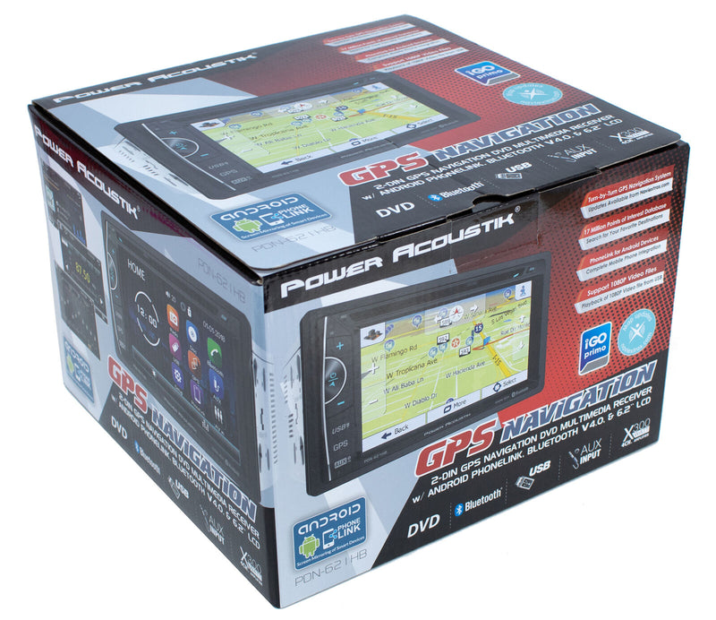 Power Acoustik 6.2" Head Unit Bluetooth Radio 2Din Touch Screen MHL PDN-621HB - Big Jeff Online Inc
