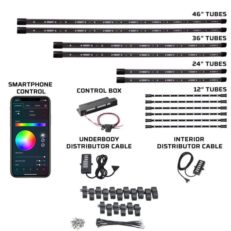 LEDGlow Million Color LED Truck Underbody Lighting Kit w/BT & Smartphone Control