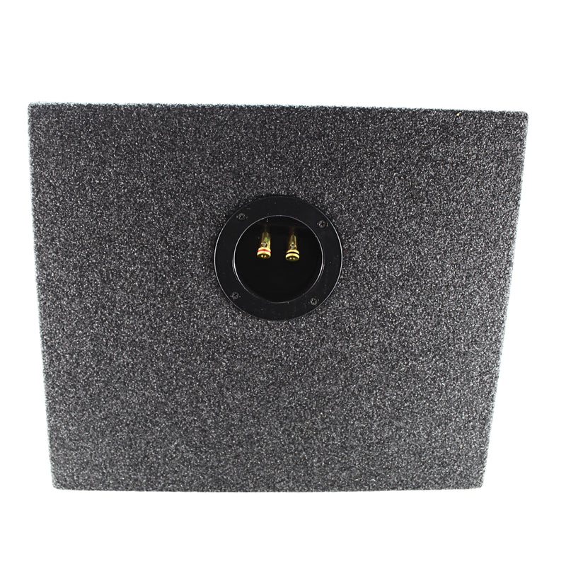 Single 12” Sealed Carpeted Subwoofer Box Made w/ Heavy-Duty MDF Construction