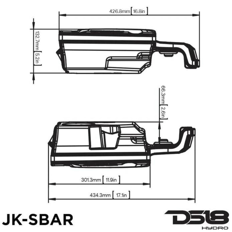 DS18 Molded Soundbar for Jeep Wrangler Gray LED Car Audio Sound Bar JK JKU - Big Jeff Online Inc