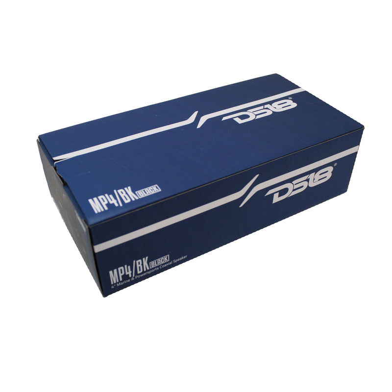 DS18 Hydro 4" 300 Watts 4 Ohm 2-Way Marine Speakers Black Pair MP4