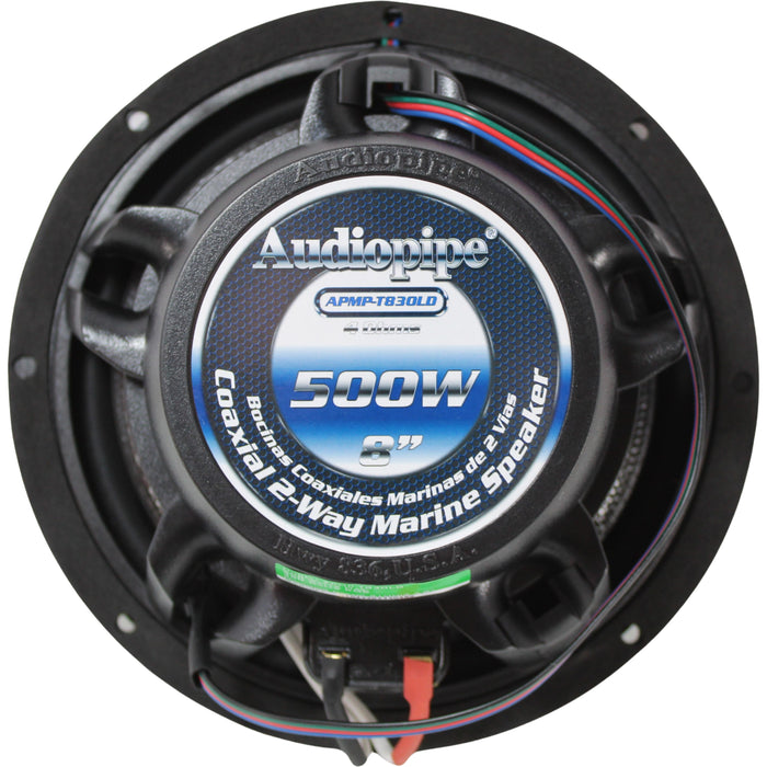 Audiopipe Marine 8" Coaxial 250W RMS 4-Ohm 2-Way Speaker & Tower Enclosure w/LED