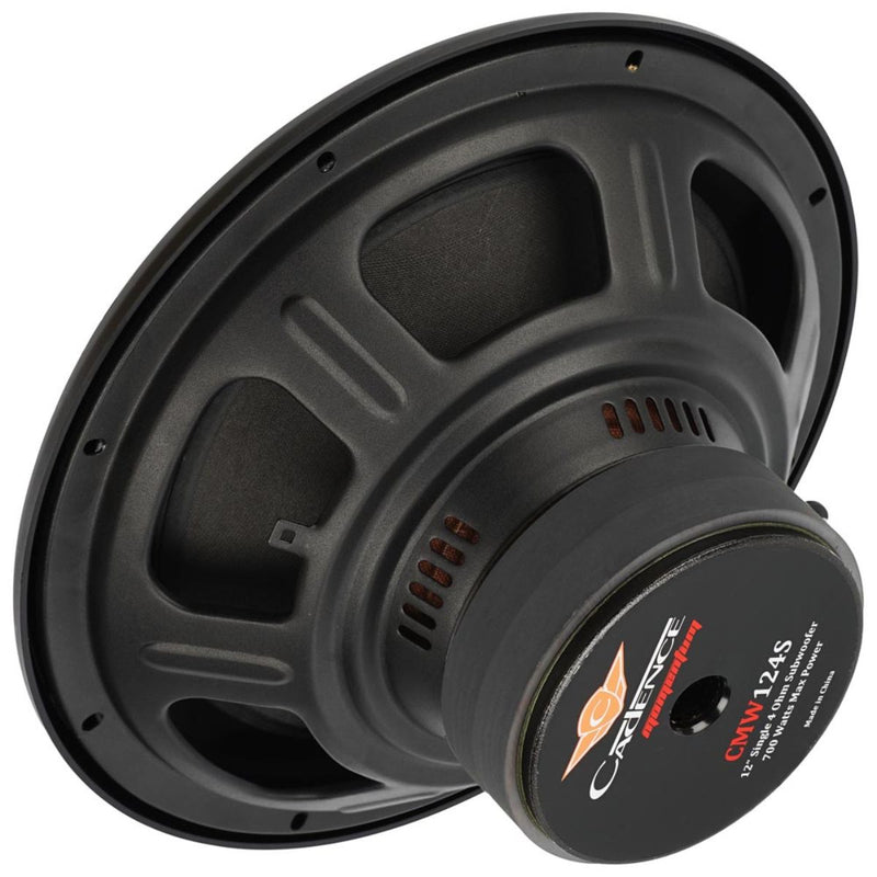 Cadence Pro Car Audio 12" 400 Watt RMS 4-Ohm Single Voice Coil Subwoofer CMW124S