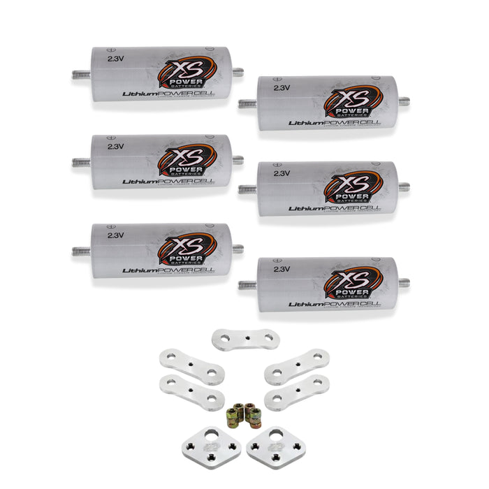 XS Power 6-Pack Kit White 40AH Lithium Cell Bank 2.3v w/XS Power Dog Bones (LTO)