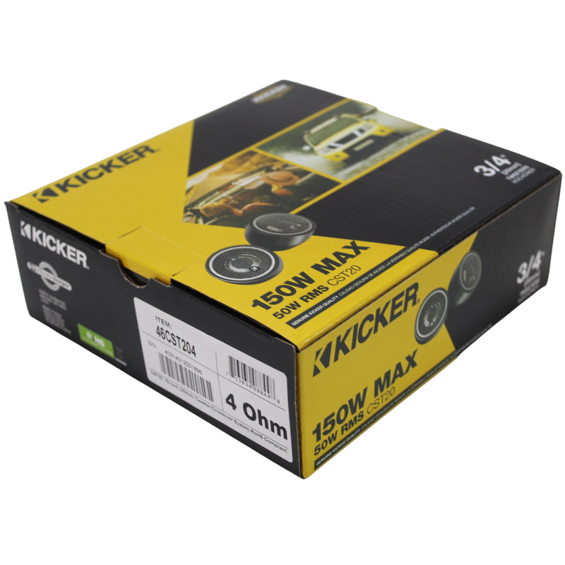 3/4" Car Audio Tweeters 4 Ohm 75W RMS CS Surface Flush Mount Black Kicker CST20