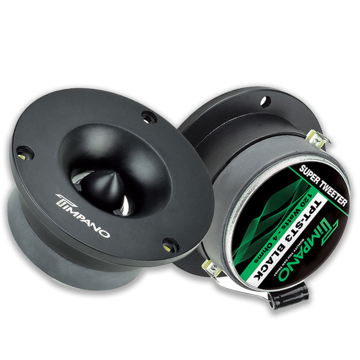 Pair of Timpano 6.5 Mid Bass Speakers w/ Black Bullet Super Tweeters 640W 4 Ohm