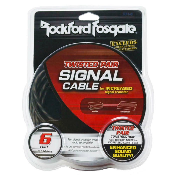 Rockford Fosgate RFI-6 6ft. Twisted Pair OFC Signal RCA Cable