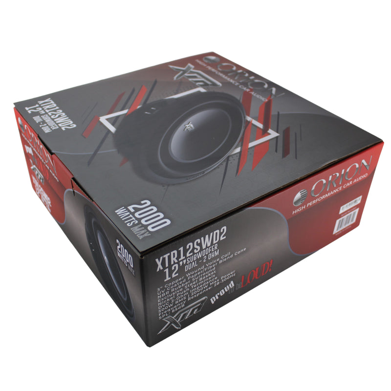 12" DUAL 2 OHM 500W RMS UV Coated Shallow Subwoofer XTR Series