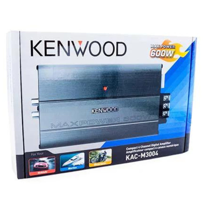 Kenwood Class D Compact 4-Channel Vehicle Amplifier 600 Max Power 4 Ohms