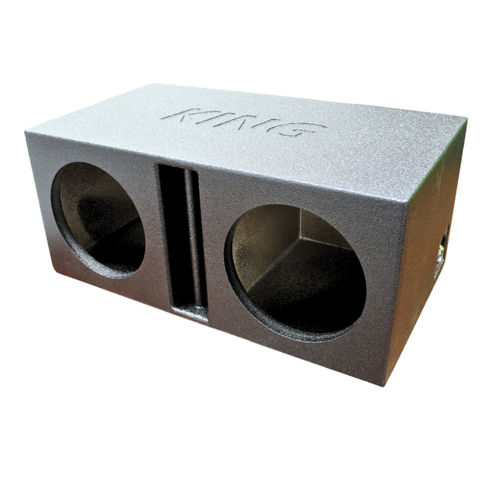 King Boxes 10" Dual Vented Divided Sprayed Universal Subwoofer Box AK-10DVL