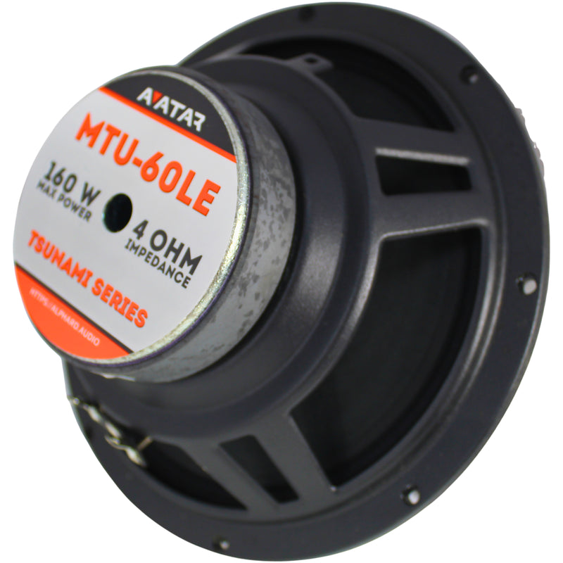 Avatar TSUNAMI Series 6.5" 80W RMS 4-Ohm SVC Mid-Range Speakers / MTU-60LE