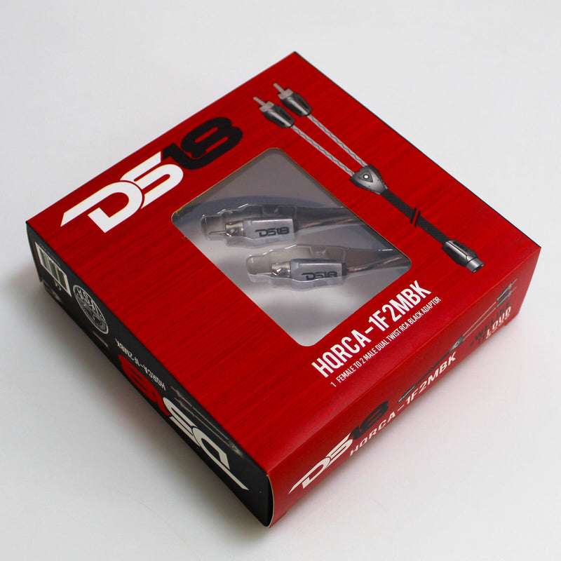 DS18 RCA Audio Y Adapter 1 Female 2 Male Jack Splitter Black HQRCA1F2M