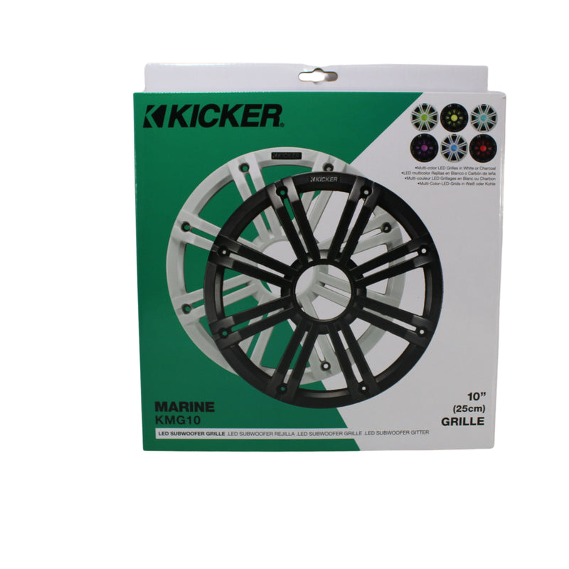 Kicker 10" Marine LED Subwoofer Grille for KM10 & KMF10 Charcoal 45KMG10C