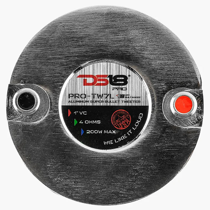 DS18 Car Audio 1" Super Bullet Tweeter 200 Watt 4 Ohm RGB LED Neodymium PRO-TW7L