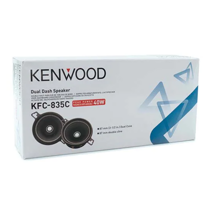 Kenwood 3.5-Inch Round Car Speaker System, Whizzer Cone Pair KFC835C