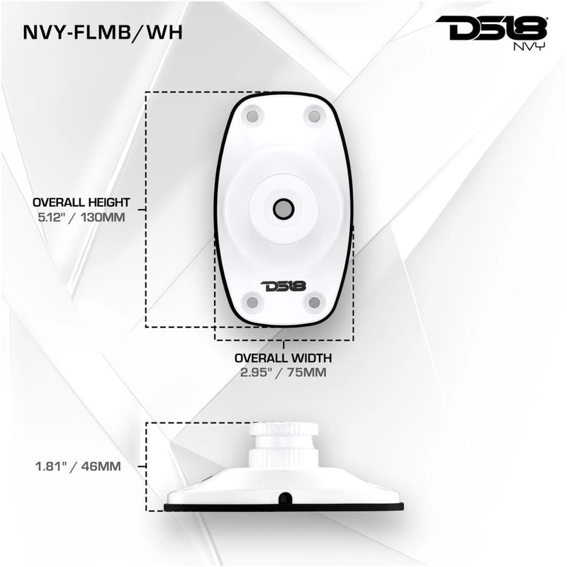 DS18 Flat Surface Mount Brackets for NVY Tower Speakers Pair Black or White