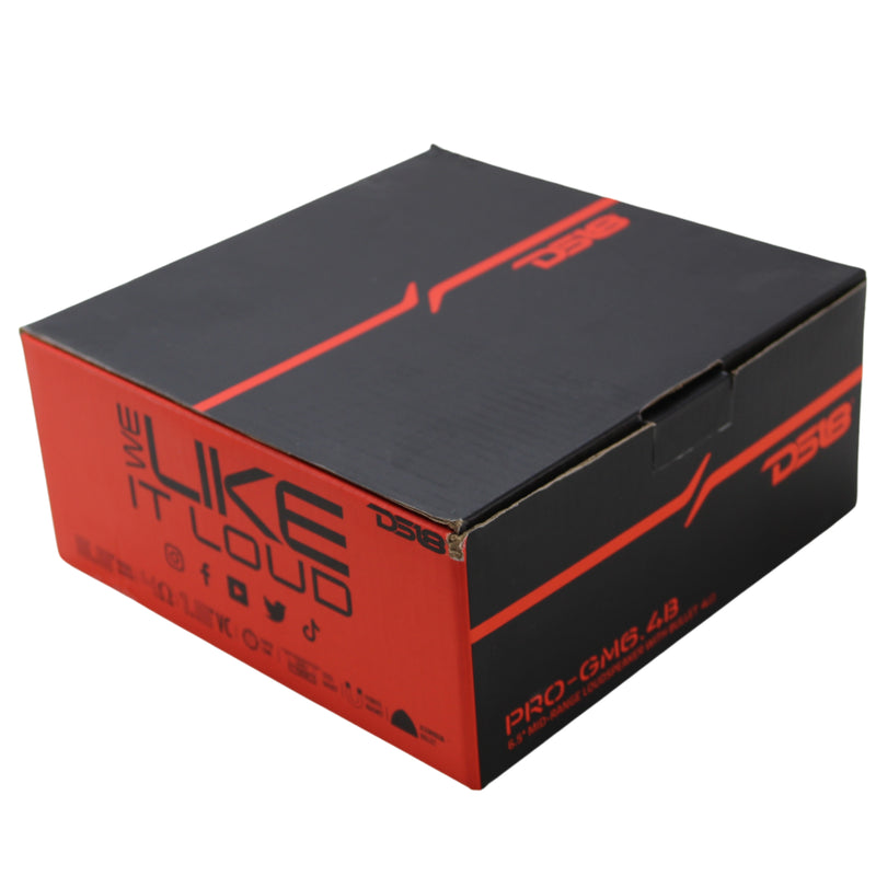 DS18 Car Audio 6.5" Mid Range Loud Speaker 480 Watt 4 Ohm Red Bullet PRO-GM6.4B