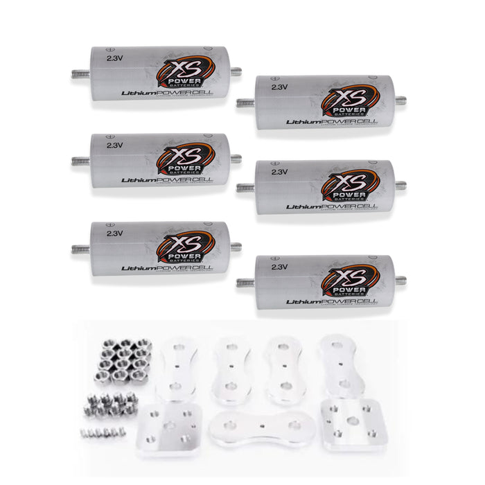 XS Power 6-Pack Kit White 40AH Lithium Cell Bank 2.3v Lith Titanate Oxide (LTO)