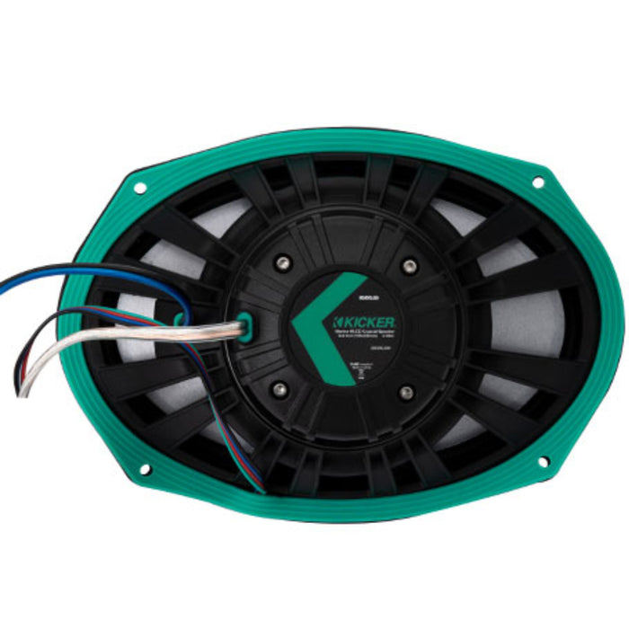 Kicker 6x9" RGB Coax Marine Speakers 300W Peak 4Ohm Black White Grills 48KMXL694