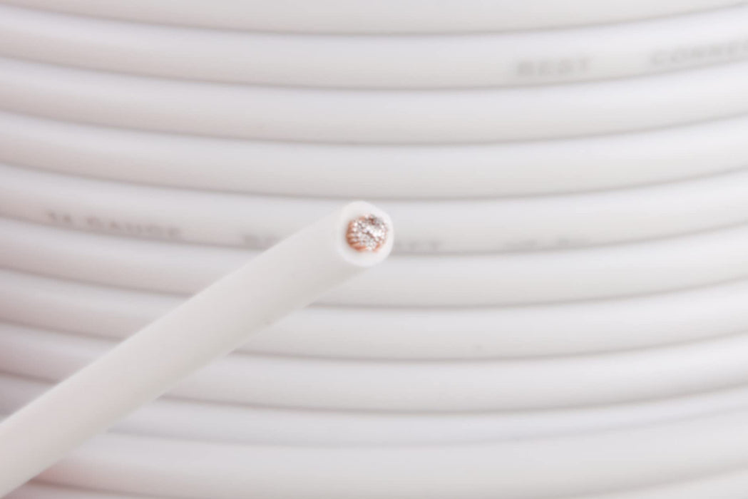 14 GA 100 FT Roll White Stranded CCA Primary Wire Lot Cut By The Foot