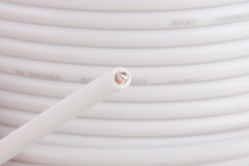 14 GA 100 FT Roll White Stranded CCA Primary Wire Lot Cut By The Foot