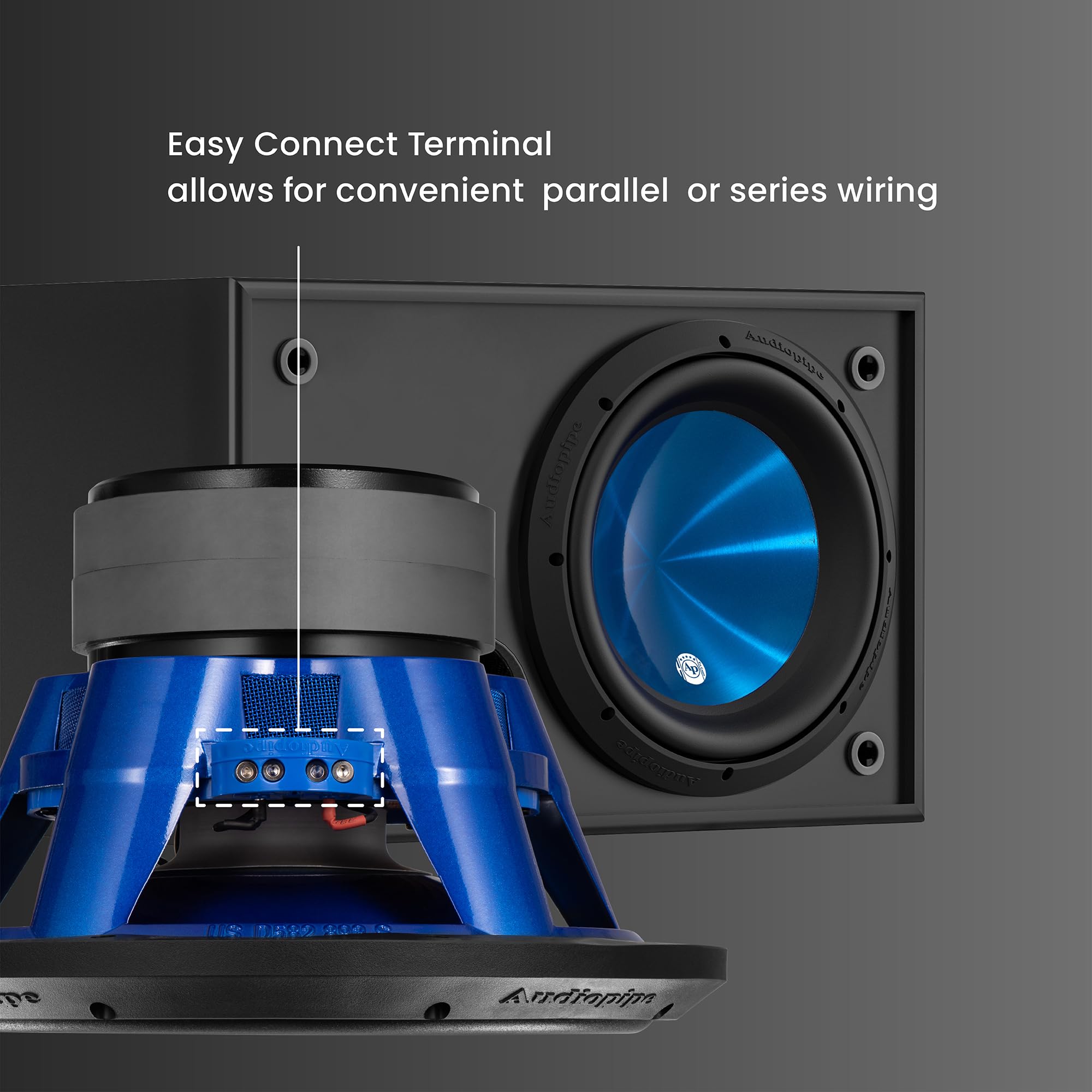 12 Inch 800 Watts Dual 4 Ohms Subwoofer Audiopipe Eye Candy Blue