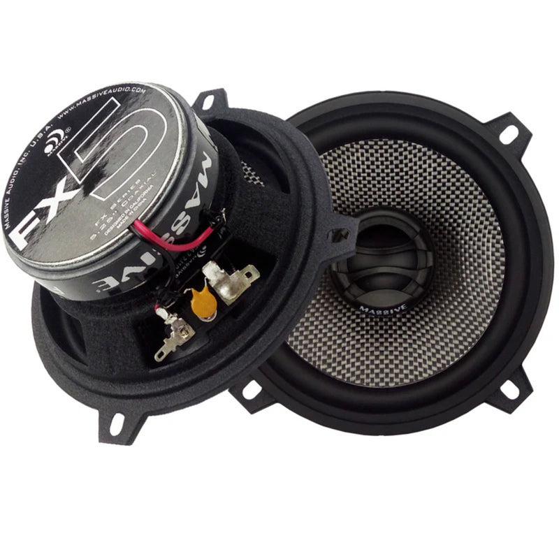 Pair of Massive Audio 5.25" 4-Ohm 60 Watts RMS 2-Way Coaxial Speakers