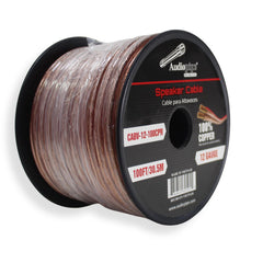 Audiopipe 12 Gauge (AWG) OFC Clear Speaker Wire w/ Red Stripe 100 Feet