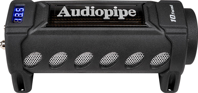Audiopipe 10 Farad Capacitor w/ Digital Display & Status Indicator ACAP-D10000