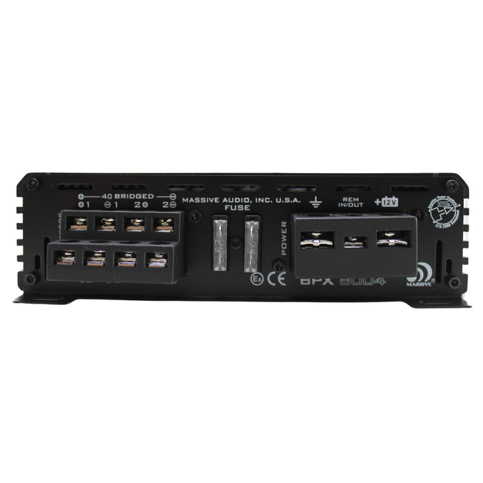 Massive Audio Blade 4-Channel 800W 2-Ohm Class-A/B Full Range Amplifier BPX8004