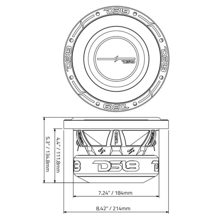 DS18 8" Elite ZR Series 900 Watt Dual Voice Coil 2 Ohm Subwoofer ZR8.2D