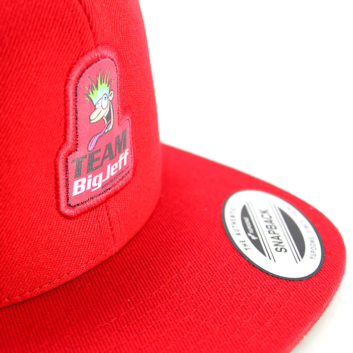 Official Team Big Jeff Audio Hair Tricks Snapback Hat Red