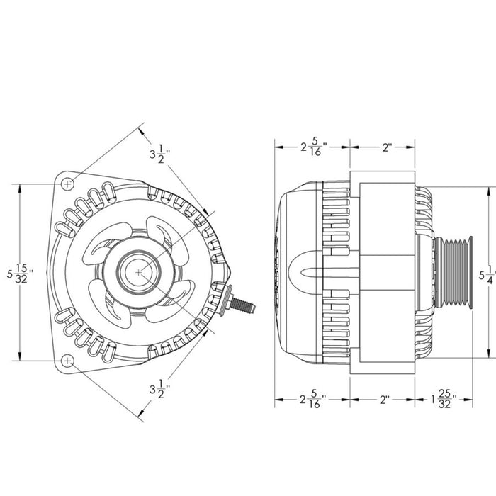 Mechman S-Series 170 Amp Racing Alternator For GM Truck LS Engine Swap B8206170B