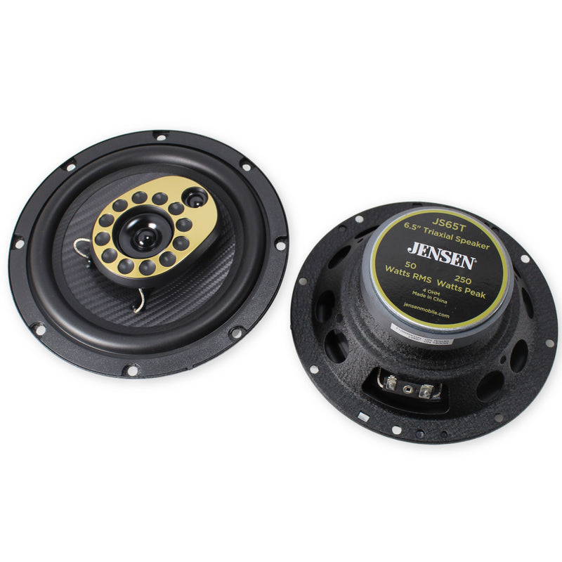 Pair of 6.5" 50 Watt RMS 4-Ohms Jensen JS65T Full Range 3-Way Speakers