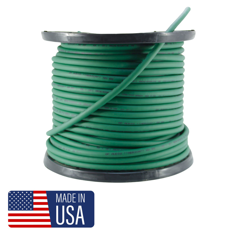 GP Car Audio 4 AWG 100% OFC Power/Ground Wire Green Lot Cut By The Foot